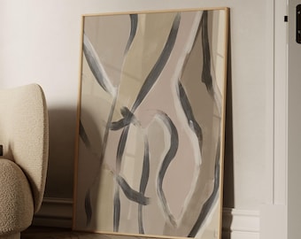 Abstract Neutral Wall Art: Modern Earth Tones Print (Digital Download)