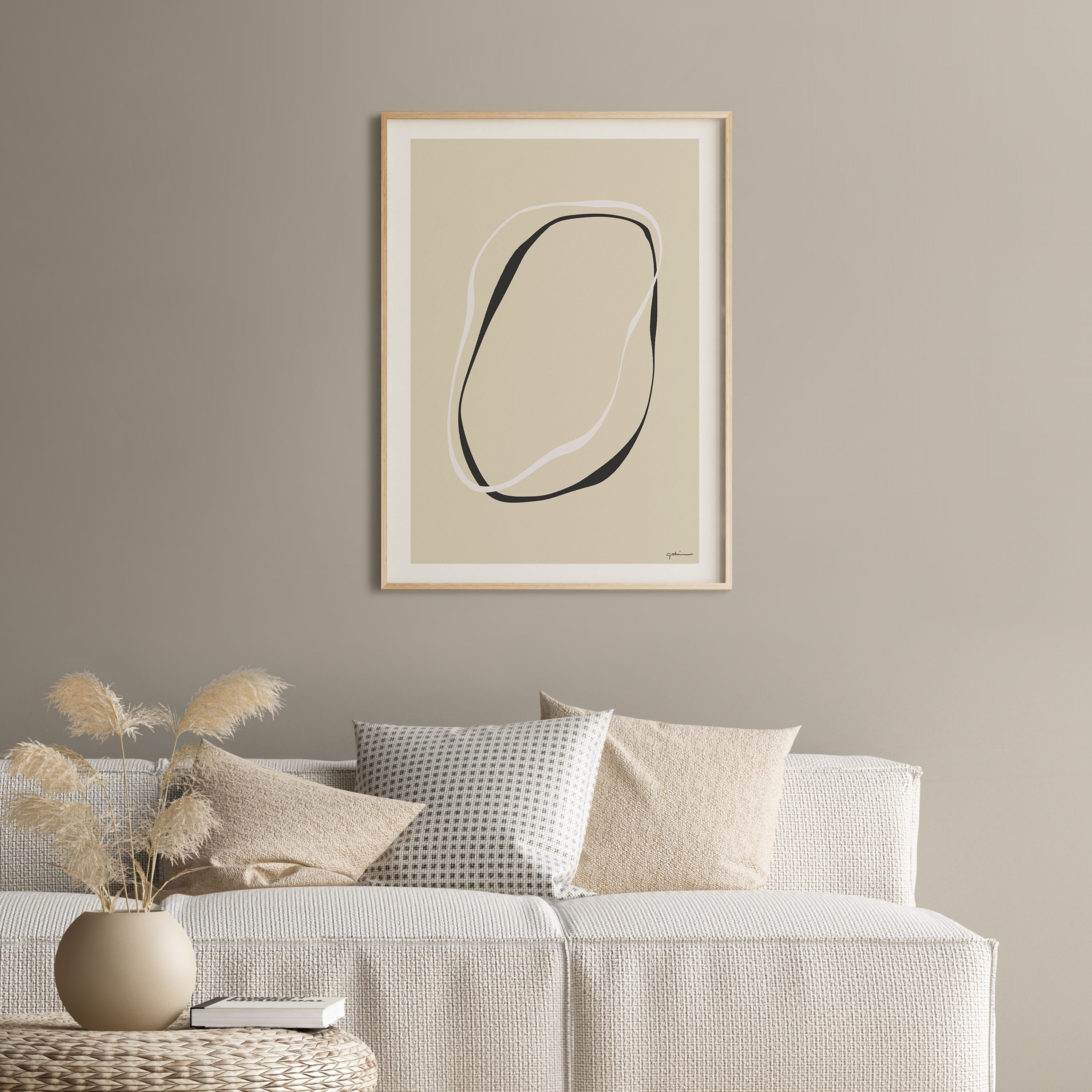 Abstract Lines Art Print: Neutral Minimalist Wall Decor (digital