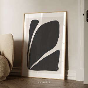 Abstract Floral Printable Wall Art: Black & White Modern Poster (Instant Download)