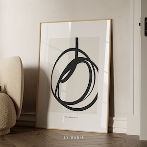 Abstrato Imprimível Arte de Parede Preto e Branco Moderno Estético Impressão Neutro Pôster | Download Instantâneo