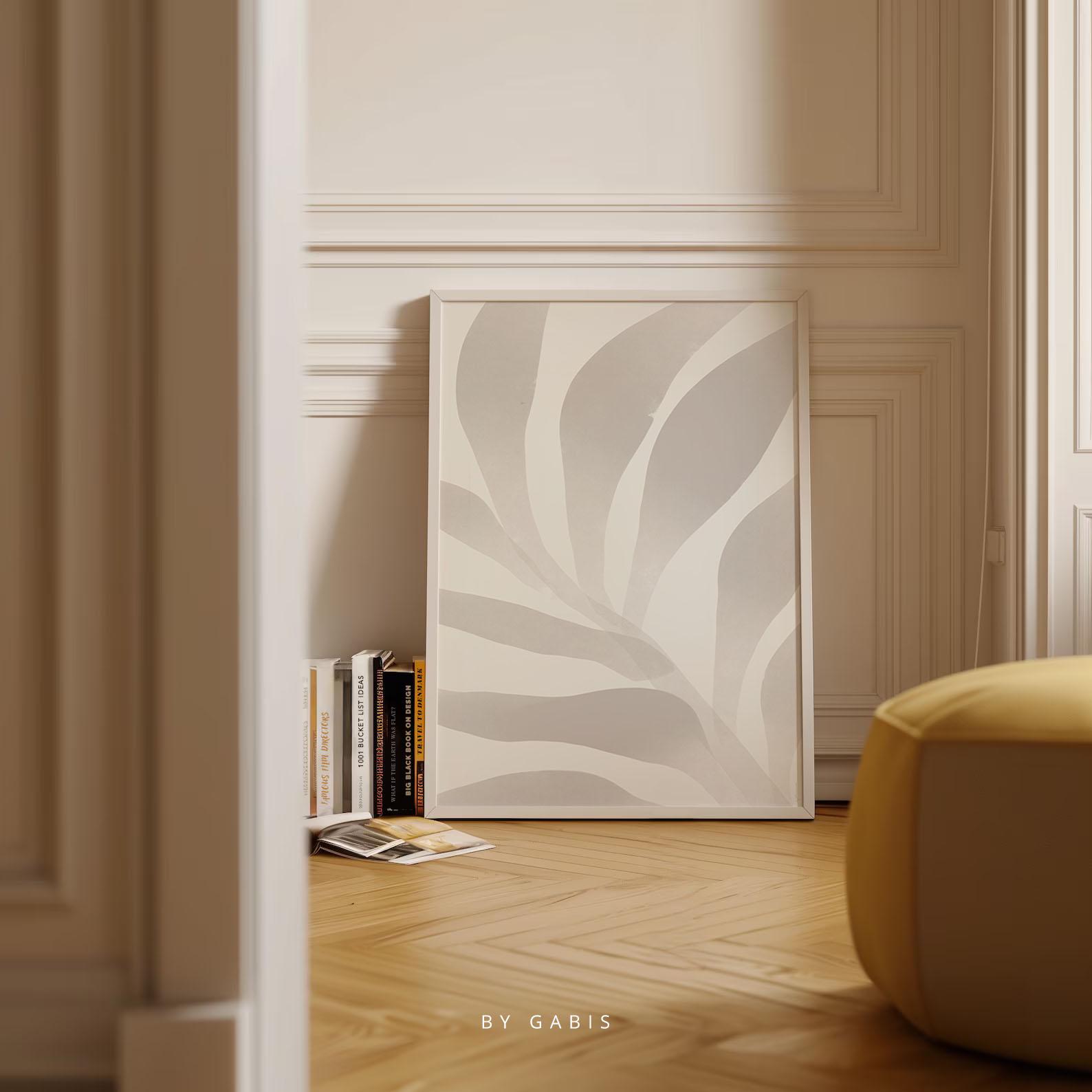 Neutral Palm Leaf Print: Beige Botanical Wall Art (digital Download) - Etsy