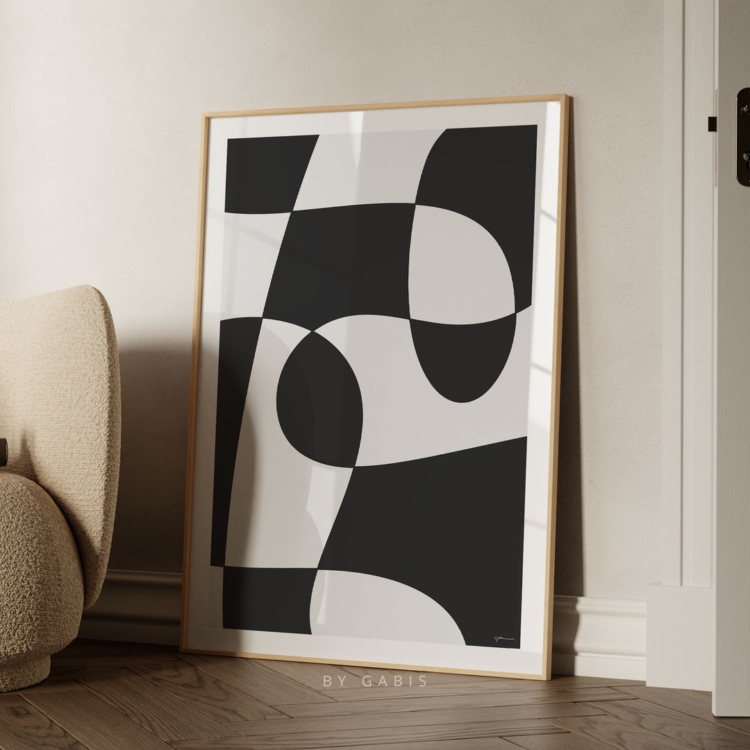 Abstract Printable Wall Art Black and White Modern Aesthetic Print ...