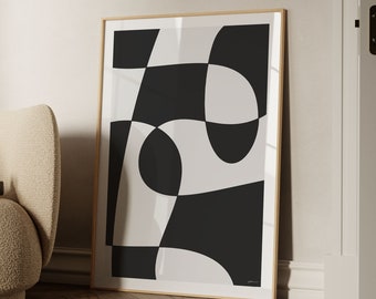 Abstract Printable Wall Art Black and White Modern Aesthetic Print ...