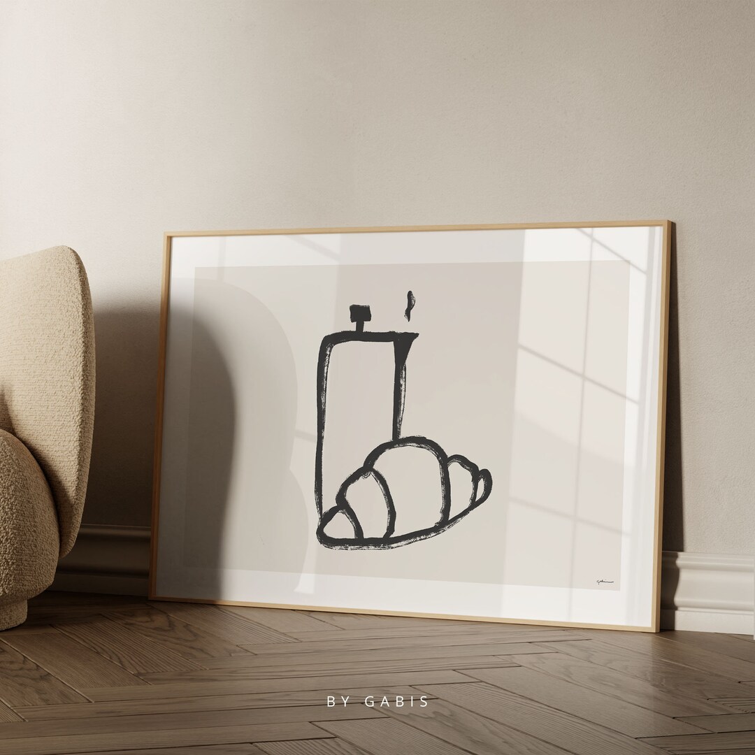 Le Croissant Druckbare Wandkunst Frühstück Poster Minimalistische ...