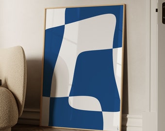 Blauer Kunstdruck - Abstrakt - Minimalistisches Wandbild (Instant Download)
