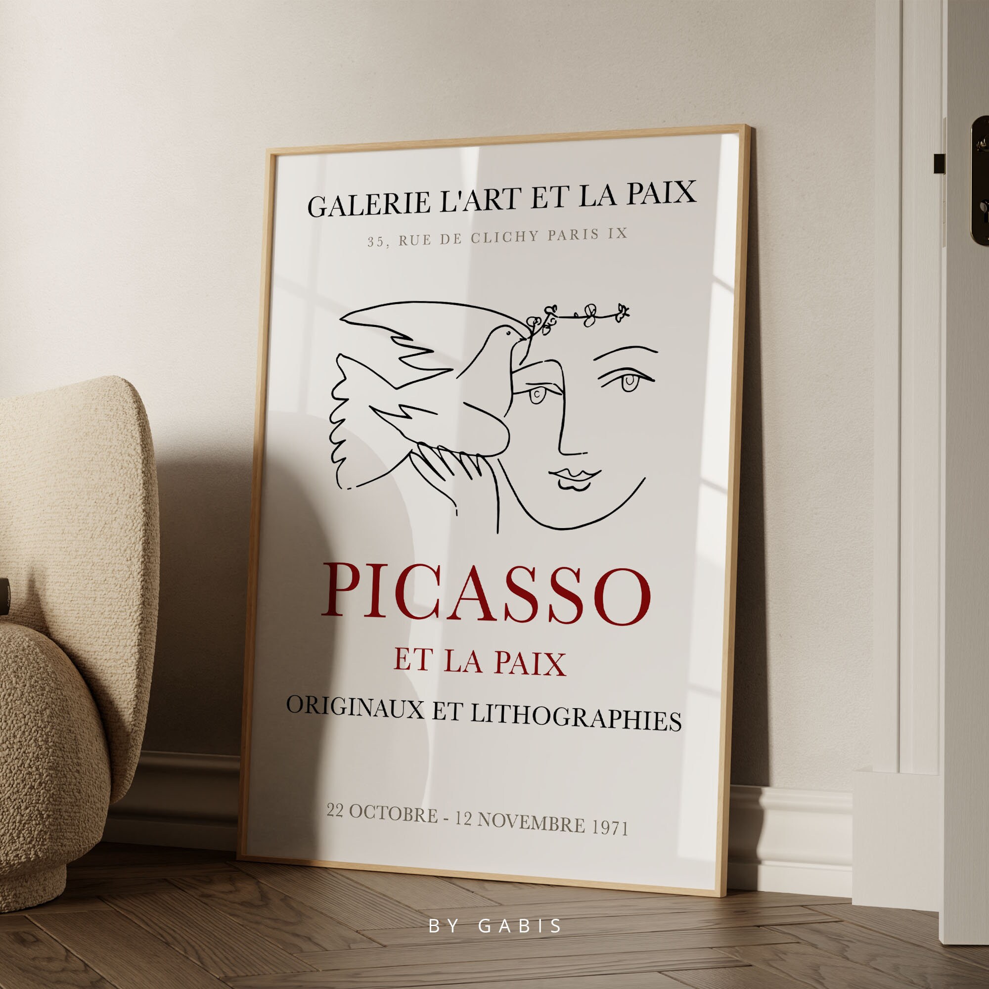 Picasso Bird of Peace Exhibition Poster, Modern Print (digital