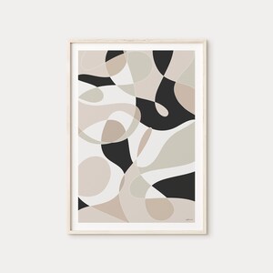 Abstract Printable Wall Art Black and White Modern Aesthetic Print ...