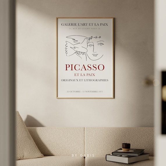 Picasso Bird of Peace Exhibition Poster, Modern Print (digital