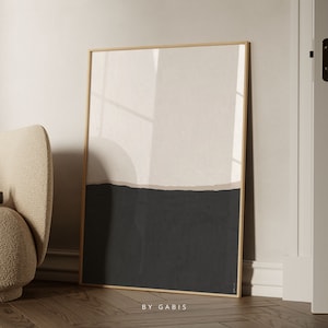 Arte de pared abstracto imprimible, impresión en blanco y negro, póster minimalista, impresión estética moderna imprimible de moda, arte escandinavo / Descarga instantánea