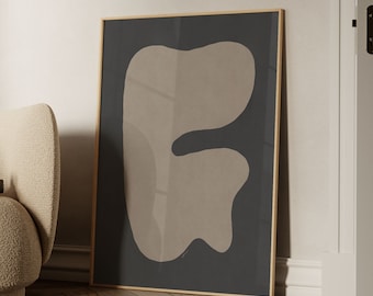 Abstract Black & Brown Print: Modern Organic Minimalist Wall Art (Instant Download)