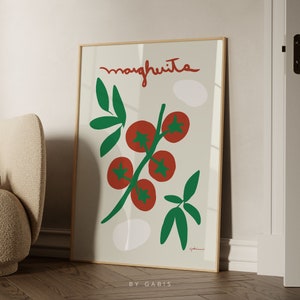 Marguerita Pizza Print Vintage Food Poster Arte de parede de cozinha Bar Cart Poster Retro Italian Food Poster | Por Gabis