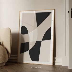Neutral Abstract Art Print: Modern Organic Poster (Digital Download)
