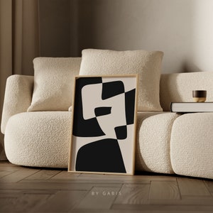 Abstract Printable Wall Art Black and White Modern Aesthetic Print ...