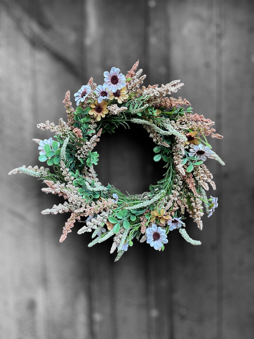 Spring Flower Weath 12 Inch Fresh Flower Wreath, Small Spring Wreath, Perfect Spring Wreath ...