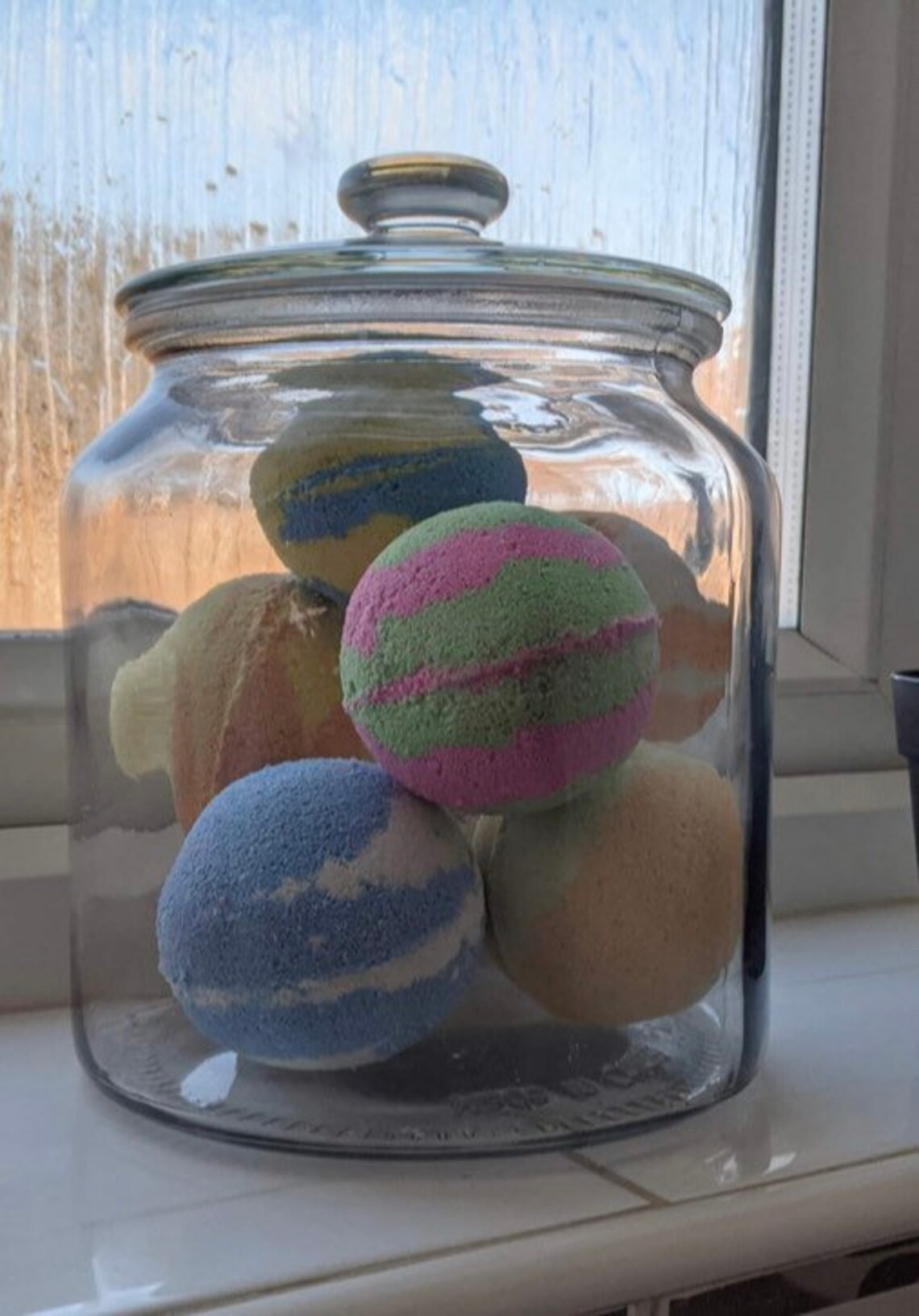 Glass Jar with 8 Assorted Luxury Bath Bombs Etsy