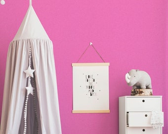 De kamer roze | van het behangmeisje Unitapete roze | Kinderbehang effen | Fleece behang meisje kamer behang roze