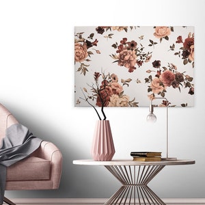 Canvas picture flowers cream | Flower Bouquet 2 | Decoration picture Pink | Canvas on wedge frame Red | Floral pattern | Canvas | Nature | 90 x 60 cm