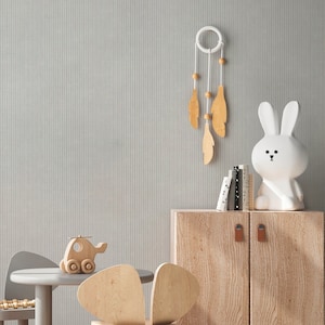 Carta da parati a righe in grigio blu | Carta da parati a righe per bambini in | crema Moderna carta da parati non tessuta camera da letto soggiorno ufficio | 10,05 m x 0,53 m