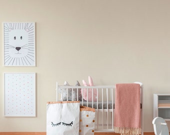 Children's room wallpaper neutral | Monochrome baby wallpaper in crème white | Simple plain children's wallpaper made of fleece for boys and girls