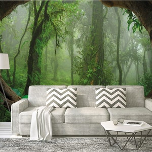 Photo wallpaper Jungle | Rainforest Green Brown | Tropical Forest | Forest Nature | Bedroom and living room wallpaper | 3.50 x 2.55 m