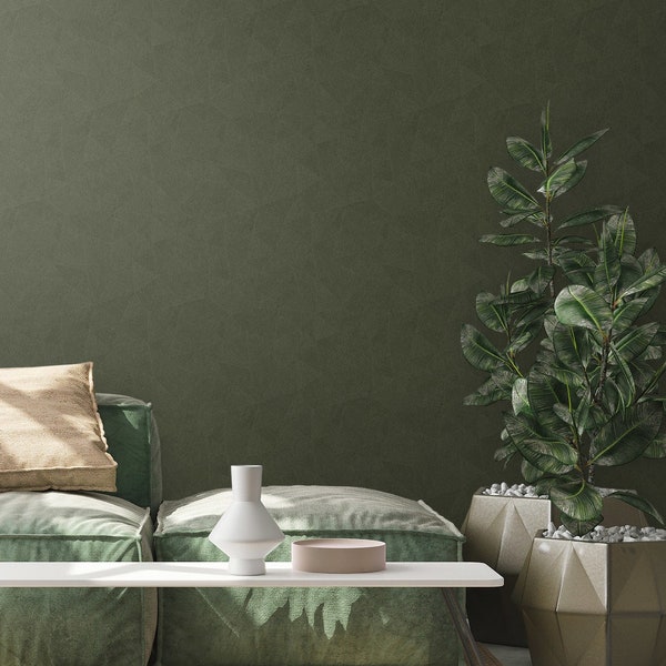 Wallpaper pattern geometric green | Pattern wallpaper graphically modern | Non-woven wallpaper living room bedroom kitchen bathroom hallway | 10.05 m x 0.53 m