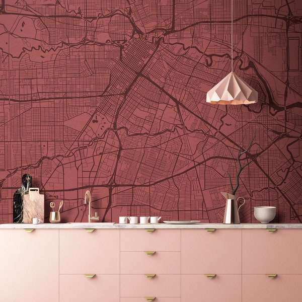 Vliestapete City grey red black | Metropolitan 3 | Living room wallpaper Metropole | Photo wallpaper city map | 4.00 m x 2.70 m