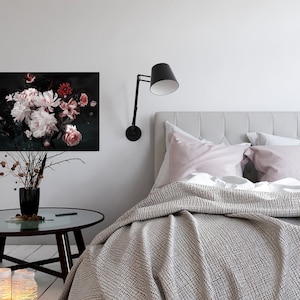 Canvas painting Roses White | Flowers Pink | Canvas on wedge frame Red | Blunch Of Flowers 2 | Decoration picture flowers | Canvas | Nature | 90 x 60 cm