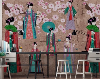 Dekoration Kirschblüte Chinoiserie Wandmalerei Vlies Fototapete Dekoration Kirschblüte Chinoiserie Wandmalerei Vlies Fototapete