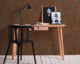 Rust optic non-woven wallpaper in different colors | Vintage Wallpaper Rust Colors, Black, Beige, Cream, Gold, Blue, Green, Silver | 10.05 x 0.53 m