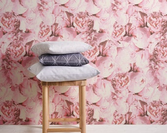 non-woven wallpaper | floral wallpaper | pink | smooth | matte | Bedroom, hallway wallpaper | 10.05m x 0.53m