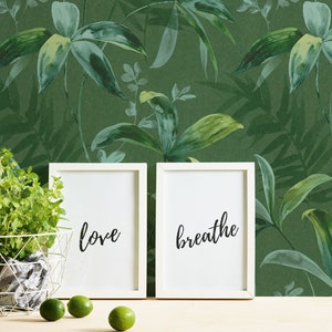 Jungle wallpaper green | Palmentapete Green | Jungle | Floral wallpaper | Bedroom- living room wallpaper | 10.05 m x 0.53 m