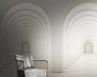 3D Tapete Weiß Grau | Vliestapete Modern | Tapete mit 3D Optik | Wohnzimmer Schlafzimmer| 2.80 m x 1.59 m