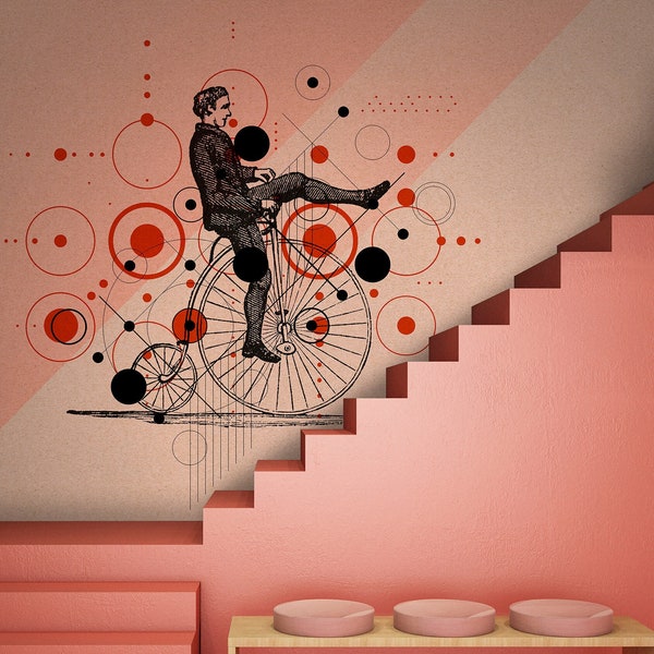 Modern mural orange black | Mural abstract | Pattern wallpaper | Bedroom, kitchen, hallway, office and living room wallpaper |4,00mx2,70 m