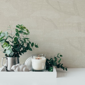 Carta da parati non tessuta pineta in look retrò | Beige Grigio Bianco | Soggiorno Pile Carta da parati Camera da letto Ufficio Corridoio Cucina | 10,05 m x 0,53 m
