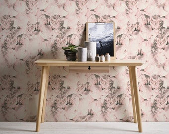 non-woven wallpaper | floral wallpaper | pink | cream | smooth | matte | Bedroom, hallway wallpaper | 10.05m x 0.53m