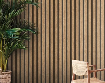 Wallpaper wood panels in beige black | Non-woven wallpaper with wood look in Scandinavian style | Panels | Modern| Swedish style | Natural