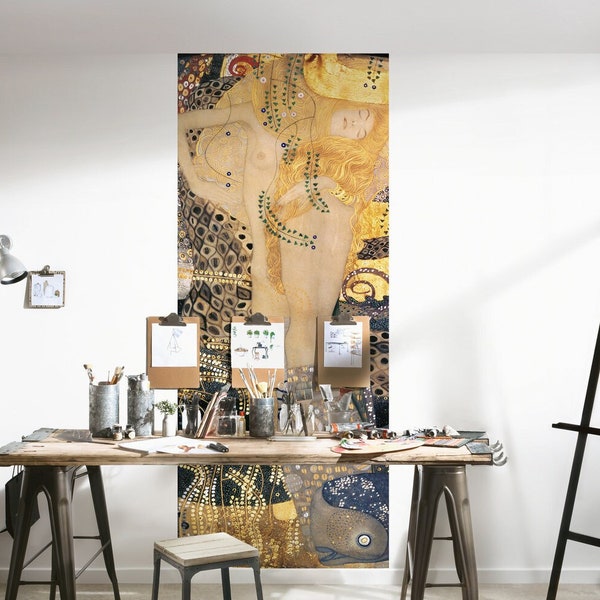 Papier peint Gustav Klimt | Water Serpents I | Serpents d'eau | Art | Œuvre d'art | Peinture | Papier peint salon,chambre,bureau,couloir