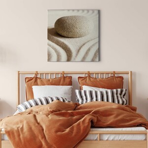 Leinwandbild Stein | Strand Meer | Beige | Leinwand auf Keilrahmen | Wandbild | Dekobild | 50 cm x 50 cm