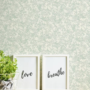 Floral non-woven wallpaper floral wallpaper Green White Floral Wallpaper country house Bedroom wallpaper 10.05m x 0.53m imagem 5