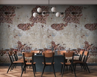 Papier peint photo mur de pierre marron gris | papier peint effet pierre industriel moderne | intissé salon chambre | 2,80 m x 1,59 m