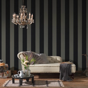 carta da parati a righe nero grigio | Carta da parati dal design moderno a righe | Carta da parati non tessuta soggiorno camera da letto bagno cucina corridoio | 10,05 mx 0,52 m
