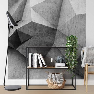 Photo wallpaper | 3D Concrete Wall | 3D Concrete Wallpaper Geometric | Modern wallpaper bedroom living room office hallway bathroom | 1.92 m x 2.6 m