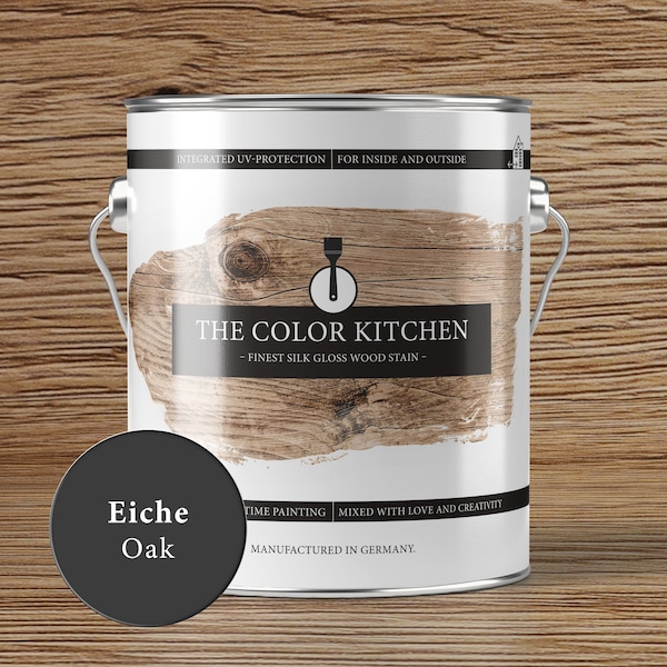 The Color Kitchen Holzlasur | Lasur Eiche | 2,5 Liter | Protective Oak | seidenglänzende Holzlasur für den Innen- & Außenbereich