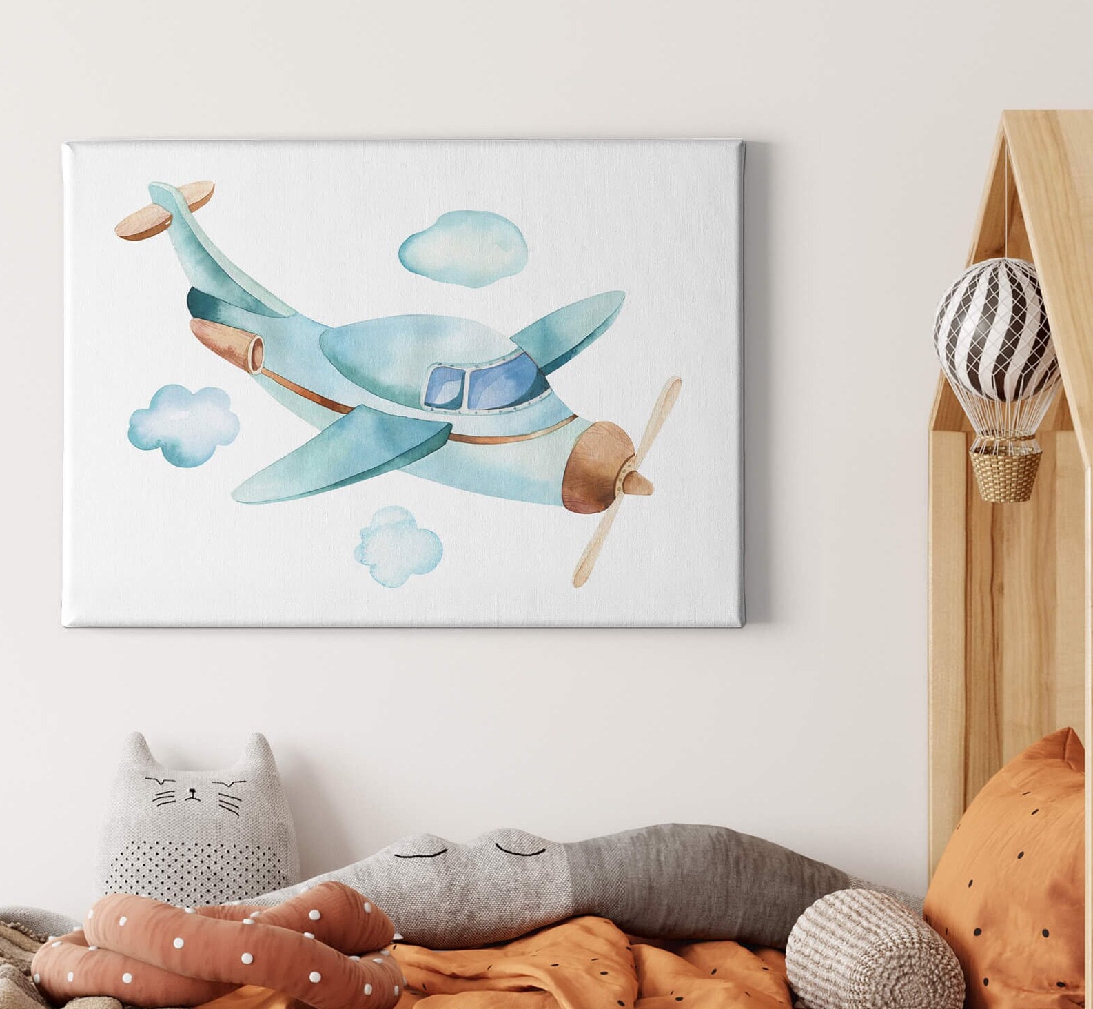 Canvas Painting Airplane For Children Blue Plan Canvas Etsy Norway