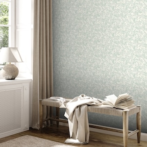 Floral non-woven wallpaper floral wallpaper Green White Floral Wallpaper country house Bedroom wallpaper 10.05m x 0.53m image 1