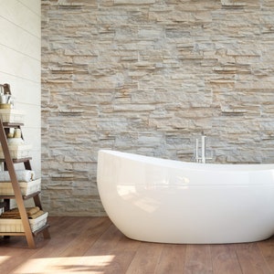 Photo wallpaper stone wall beige | Stone wallpaper White | Natural stone wall | Wallpaper Stone Cream | 3D effect | Bedroom-living room wallpaper