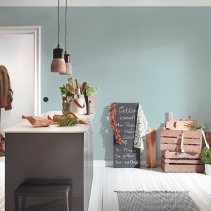 | Unitapete Carta da parati in pile Grigio Blu Argento | Sfondo tinta unita per cucina soggiorno camera da letto | 10,05 x 0,53 m
