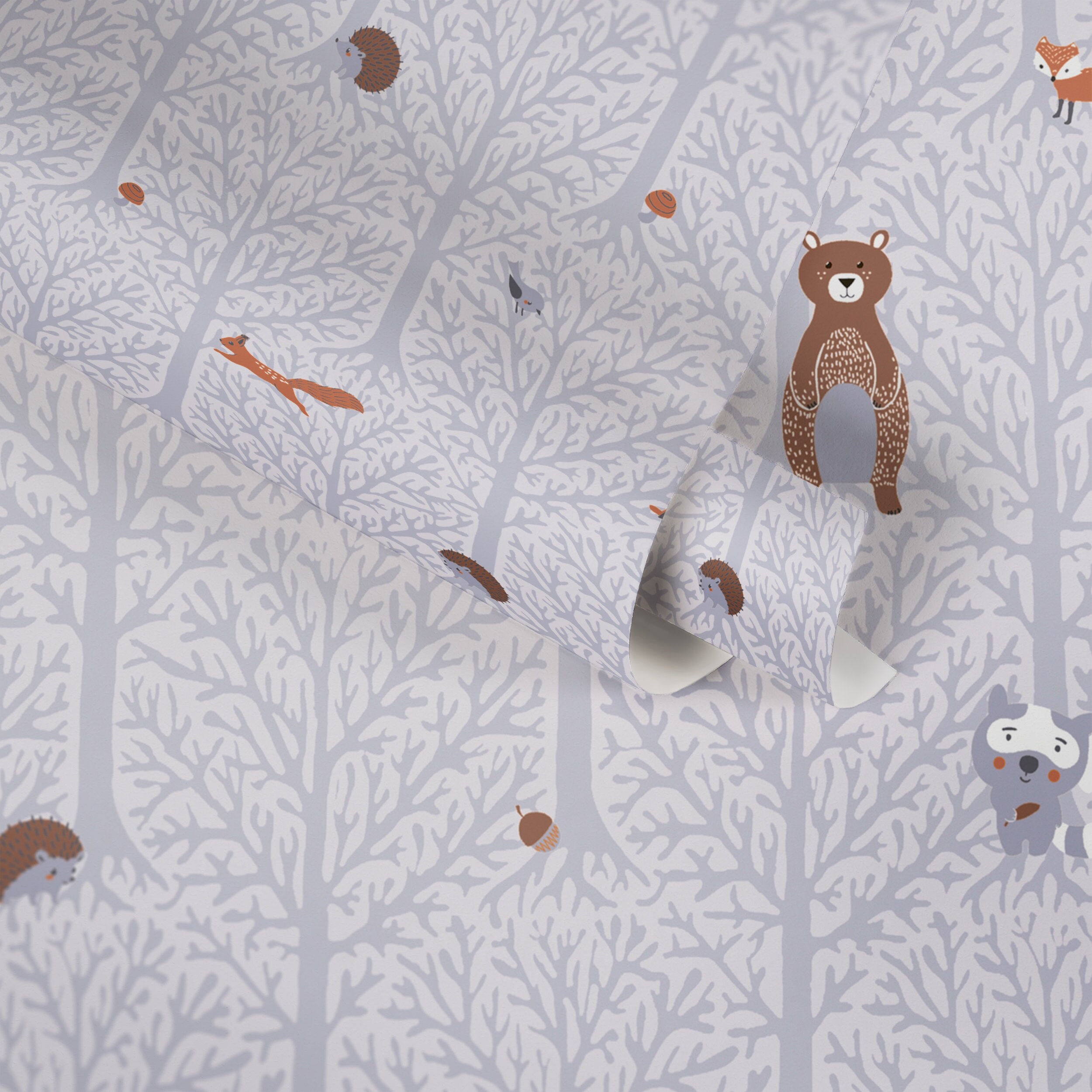 Forest Wallpaper for Children's Room Grey Children's Etsy UK