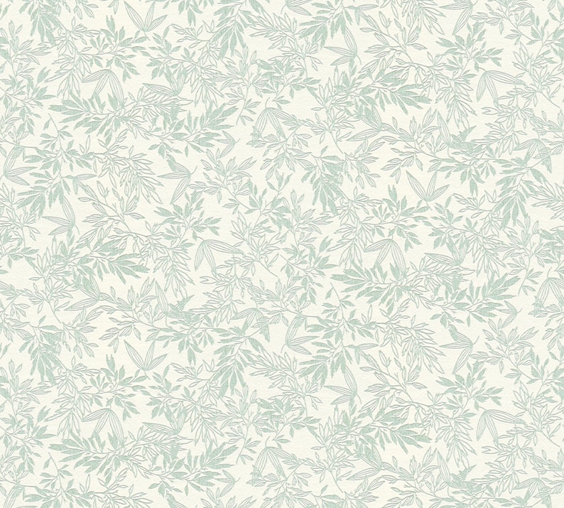 Floral non-woven wallpaper floral wallpaper Green White Floral Wallpaper country house Bedroom wallpaper 10.05m x 0.53m imagem 7