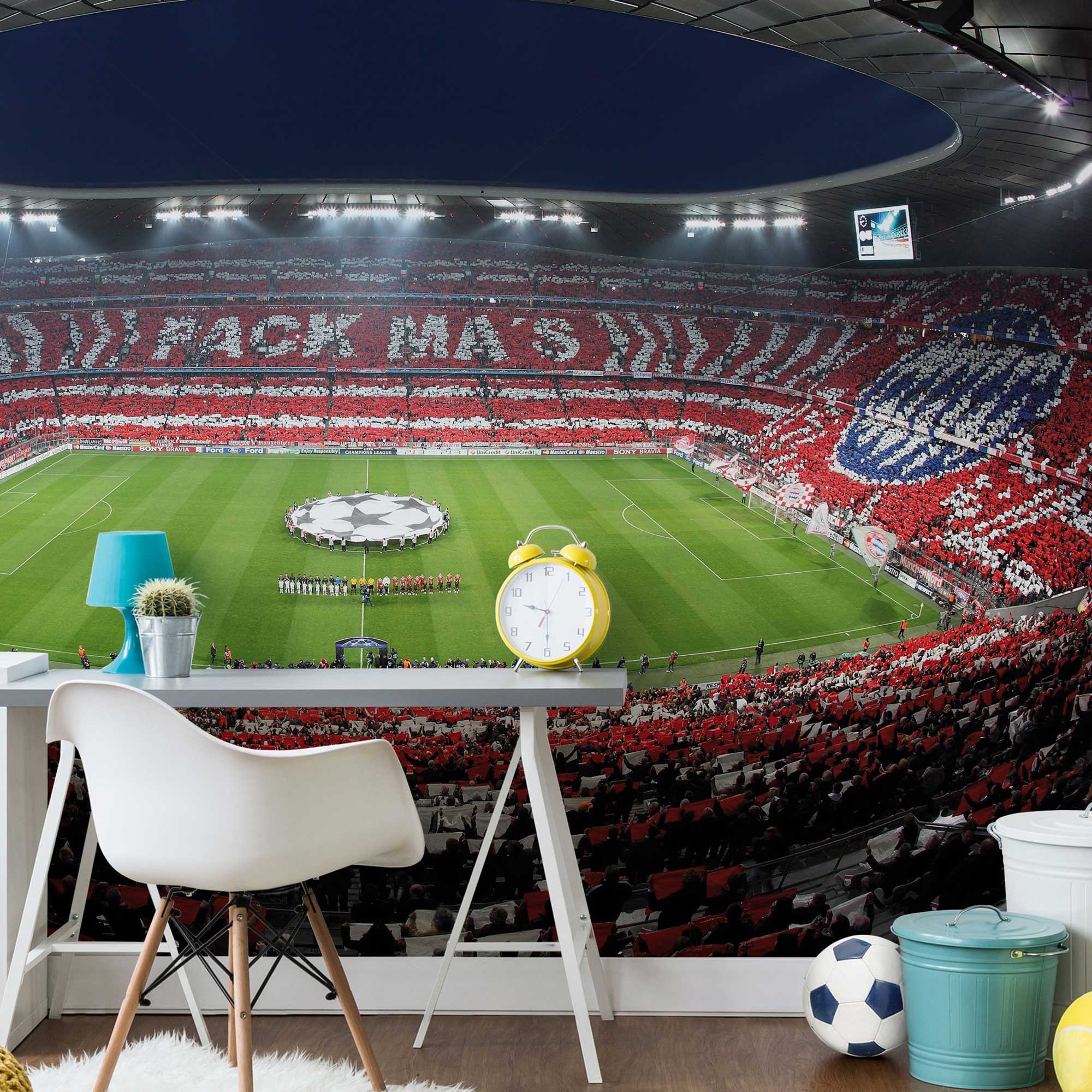 Wallpaper Room Wallpaper Living FC Choreo Boys\' Stadium Photo Bayern Pack Ma\'s Room Wallpaper Denmark Wallpaper FCB Etsy - Munich Stadium Bedroom